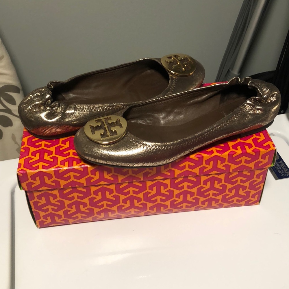 Tory Burch Reva-Haircalf Leather flats